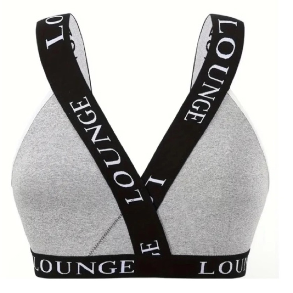 Gray and Black Women's Bralette
